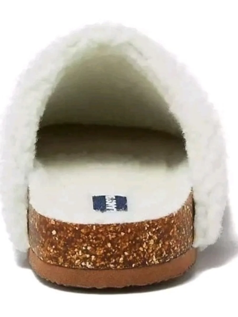 Lands' End Red Dog Embroidered Natural Sherpa-Lined Slippers